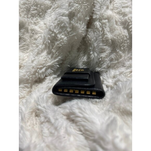 PRADA Leather Logo Wallet Small black Saffiano Compact Key Case Hooks Holder Bow - Picture 10 of 10